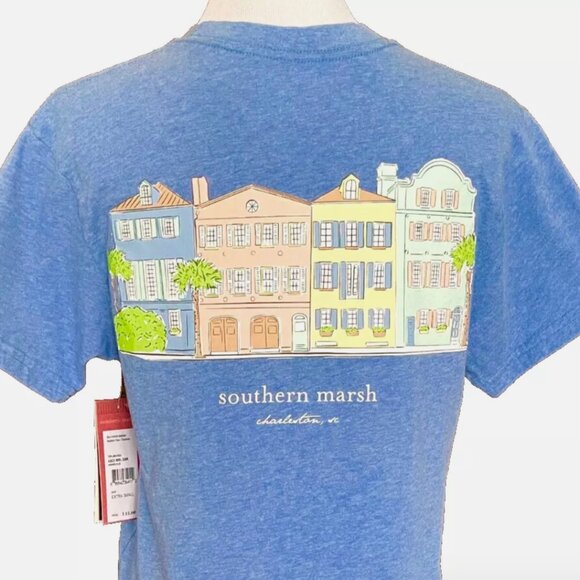 NWT NEW SOUTHERN MARSH CHARLESTON SOUTH CAROLINA RAINBOW ROW TEE T-SHIRT SIZE XS - Picture 2 of 8
